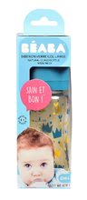 Bočice za dojenčad - Staklena bočica za bebe Crown Beaba 240 ml plava sa širokim grlom od 0 mjeseci_3