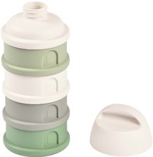 Dózy a formičky na potraviny - Dávkovač sušeného mlieka Formula Milk Container Beaba 4-dielny Cotton White Sage Green sivo-zelený od 0 mes_0