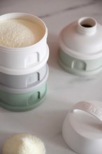 Posode in doze za živila - Posodica za mlečno formulo Formula Milk Container Beaba 4-delna Cotton White Sage Green sivo-zelena od 0 mes_1