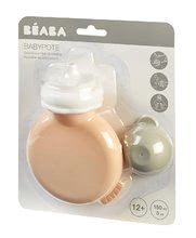 Dětské hrnky - Lahvička silikonová Beaba Babypote® pro miminka růžová od 12 měsíců_1