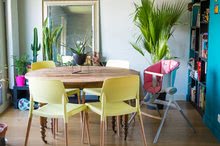 Scaune de masă  - Inserţie textilă Beaba Up & Down pentru scaun de masă din lemn roz_2