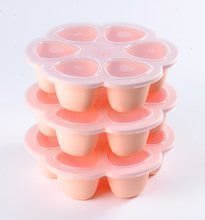 Caserole și forme pentru alimente - Recipient din silicon Beaba cu doze multiple de stocare a mâncării 6 x 150 ml roz_1