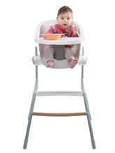 Stoli za hranjenje - Stolček za hranjenje iz lesa Beaba Up&Down High Chair nastavljiv 6 višin sivo-bel_1