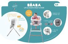 Stoli za hranjenje - Stolček za hranjenje iz lesa Beaba Up&Down High Chair nastavljiv 6 višin sivo-bel_15