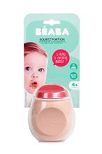 Za dojenčke - Steklenička Beaba Squeez'Portion za shranjevanje kašic silikonska 180 ml od 4 meseca rožnata_1