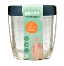 Kŕmenie a dojčenie - Dóza na jedlo z kvalitného skla Beaba 250 ml od 4 mesiacov modrá_3