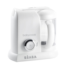 Pároló és turmixgépek - Szett ételpároló és turmixgép Babycook® Solo white silver Beaba + ajándék 2 ételtároló doboz minőségi üvegből, palack tetővel és 4 kiskanál önálló étkezéshez 0 hó-tól_0