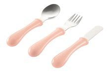 Tacâmuri și lingurițe - Tacâmul Beaba 3-piese linguriţă, furculiţă şi cuţit roz_0
