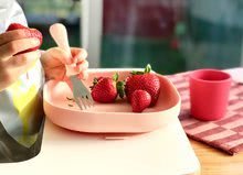 Babaétkészletek - Étkészlet Silicone Meal set Beaba szilikonból 4 részes rózsaszín csecsemőknek_3