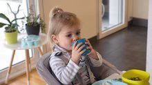 Căni cu cioc pentru bebeluși - Pahar pentru bebeluşi Silicone cup Beaba Blue din silicon albastru_1
