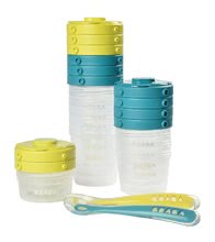 Parní hrnec s mixérem - Set parní vařič a mixér Babycook® Solo Beaba + dárek 12 dóz na jídlo s dvěma lžičkami ze silikonu 2 x 60 ml 4 x 120 ml a 6 x 200 ml šedý od 0 měsíců_3