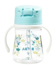 Căni cu cioc pentru bebeluși - Sticlă din plastic rezistent Beaba Straw Cup 240 ml cu pai albastru deschis de la 8 luni_1