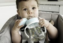 Detské hrnčeky - Fľaša Bidon z tvrdého plastu Straw Cup Beaba 240 ml so slamkou na pitie bledomodrá od 8 mes_2