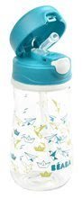 Gyerek itatópoharak - Ivó palack Bidon keményített műanyagból Straw Cup Beaba 350 ml szívószállal kék 8 hó-tól_0