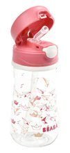 Căni cu cioc pentru bebeluși - Sticlă pentru bebeluși din plastic rezistent Beaba Straw Cup 350 ml cu pai roz de la 8 luni_0