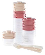 Posode in doze za živila - Set 12 posod za hrano Beaba 12 Clip z dvema žličkama iz silikona za dojenčke 2x60ml, 4x120 ml, 6x200 ml rožnata in nude od 4 mes_1