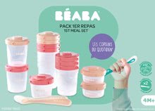Caserole și forme pentru alimente - Set 12 recipiente pentru mâncare Beaba 12 Clip cu 2 lingurițe de silicon pentru bebeluși roz și nude 2x60ml, 4x120 ml, 6x200 ml de la 4 luni_3