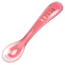 Jedilni seti - Jedilni set Beaba Silicone Pink 2-delni iz silikona, skledica in žlička rožnati od 4 mes_2