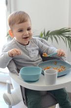 Zestawy do jedzenia - Zestaw stołowy Silicone Meal Set Beaba z silikonu 4-częściowa niebieska dla dzieci od 4 miesięcy_1