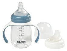 Dječji lončići - Bočica bidon za učenje bebe kako piti Beaba Learning Cup 2in1 Windy Blue 210 ml sa slamkom plava od 4 mjeseca_2