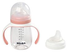 Lončki - Steklenička bidon za učenje pitja Beaba Learning Cup 2in1 Pink 210 ml s slamico rožnata od 4 mes_3