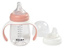 Detské hrnčeky - Fľaša Bidon na učenie pitia Beaba Learning Cup 2in1 Pink 210 ml so slamkou ružová od 4 mes_4