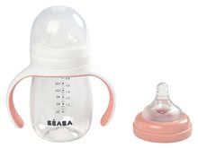 Lončki - Steklenička bidon za učenje pitja Beaba Learning Cup 2in1 Pink 210 ml s slamico rožnata od 4 mes_5