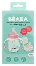 Lončki - Steklenička bidon za učenje pitja Beaba Learning Cup 2in1 Pink 210 ml s slamico rožnata od 4 mes_6