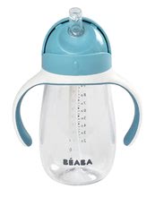 Kinderbecher - Flasche  Bidon zum trinken lernen Beaba Learning Cup 2in1 Windy Blue 300 ml mit Strohhalm ab 8 Monaten_3