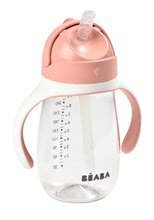 Gobelets pour enfants - Bidon Beaba pour apprendre à boire Tasse d'apprentissage 2en1 Old Pink 300 ml avec une paille rose à partir de 8 mois_0