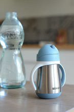 Kinderbecher - Flasche Bidon mit Doppelwänden Stainless Steel Straw Cup Beaba Windy Blue 250ml blau aus Edelstahl ab 8 Monaten_3