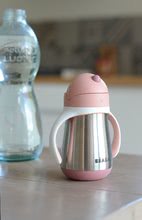 Kinderbecher - Flasche Bidon mit Doppelwänden Stainless Steel Straw Cup Beaba Old Pink 250ml rosa aus Edelstahl ab 8 Monaten_3