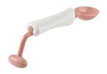 Tacâmuri și lingurițe - Linguriță pentru copii Beaba Old Pink educativă 360° neon 16 cm de la 8 luni roz_1