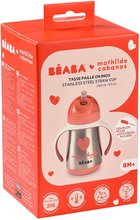 Für Babys - Bidon-Flasche mit Doppelwand Stainless Steel Straw Cup Beaba Mathilde Cabanas 250ml Edelstahl rot ab 8 Monaten_10