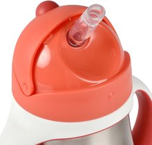 Für Babys - Bidon-Flasche mit Doppelwand Stainless Steel Straw Cup Beaba Mathilde Cabanas 250ml Edelstahl rot ab 8 Monaten_8