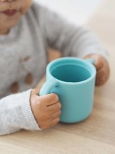 Dětské hrnky - Hrnek pro miminka Silicone Learning Cup Blue Beaba s víkem na učení se pít od 8 měsíců modrý_0