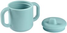 Gyerek itatópoharak - Hrnček pre bábätká Silicone Learning Cup Blue Beaba s vrchnákom na učenie sa piť od 8 mes modrý BE913524_1