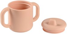 Detské hrnčeky - Hrnček pre bábätká Silicone Learning Cup Pink Beaba s vrchnákom na učenie sa piť od 8 mes ružový_0