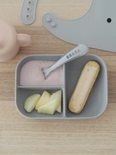 Jedilni seti - Jedilni set z lončkom in žličko Silicone learning set Beaba za dojenčke za učenje samostojnega hranjenja od 8 mes rožnati_0