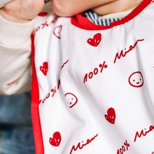 Giocattoli per neonati - Bavaglino per bambini Evolutive cotton Beaba cuori in cotone con colletto elastico rosso dai 0 mesi_0