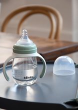 Căni cu cioc pentru bebeluși - Sticlă Bidon pentru a-i învăța pe copii să bea 2in1 Training Bottle Beaba Sage Green 210 ml verde de la 4 luni_0