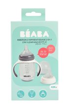 Detské hrnčeky - Fľaša Bidon na učenie pitia 2in1 Training Bottle Beaba Mineral Grey 210 ml sivá od 4 mes_2