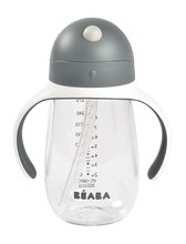 Tazze per bambini - Bottiglia Bidon per imparare a bere Straw Cup Beaba Mineral Grey 300 ml con cannuccia grigia dai 8 mesi_2