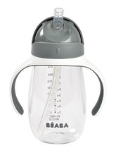 Kinderbecher - Bidon Flasche zum Trinken lernen Straw Cup Beaba Mineral Grey 300 ml mit Trinkhalm, grau ab 8 Monaten  BE913534_2