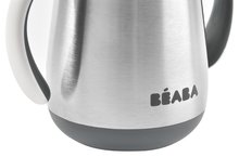 Detské hrnčeky - Fľaša Bidon s dvojitými stenami Stainless Steel Straw Cup Beaba Mineral Grey 250 ml z nehrdzavejúcej ocele sivá od 8 mes_3