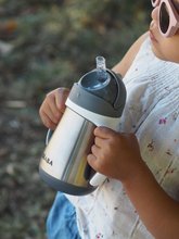 Kinderbecher - Bidon-Flasche mit Doppelwand Stainless Steel Straw Cup Beaba Mineral Grey 250 ml edelstahl grau ab 8 Monaten BE913536_5