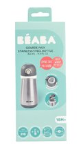 Detské hrnčeky - Fľaša Bidon s dvojitými stenami Stainless Steel Bottle Beaba Mineral Grey 350 ml z nehrdzavejúcej ocele sivá od 18 mes_0