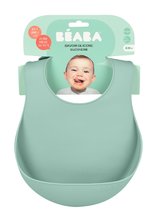 Bavete pentru bebeluși - Bavete pentru copii Silicone Bib Beaba Sage Green din silicon moale si verde cu nasturi de la 4 luni_4