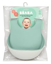 Babylätzchen - Lätzchen für Kinder Silicone Bib Beaba Light Mist & Sage Green aus weichem Silikon und Knöpfen 2 Stück ab 4 Monaten BE913542_3