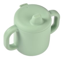 Gobelets pour enfants - Tasse en silicone pour bébés Beaba Learning Cup Sage vert avec un bouchon pour apprendre à boire vert à partir de 8 mois_2